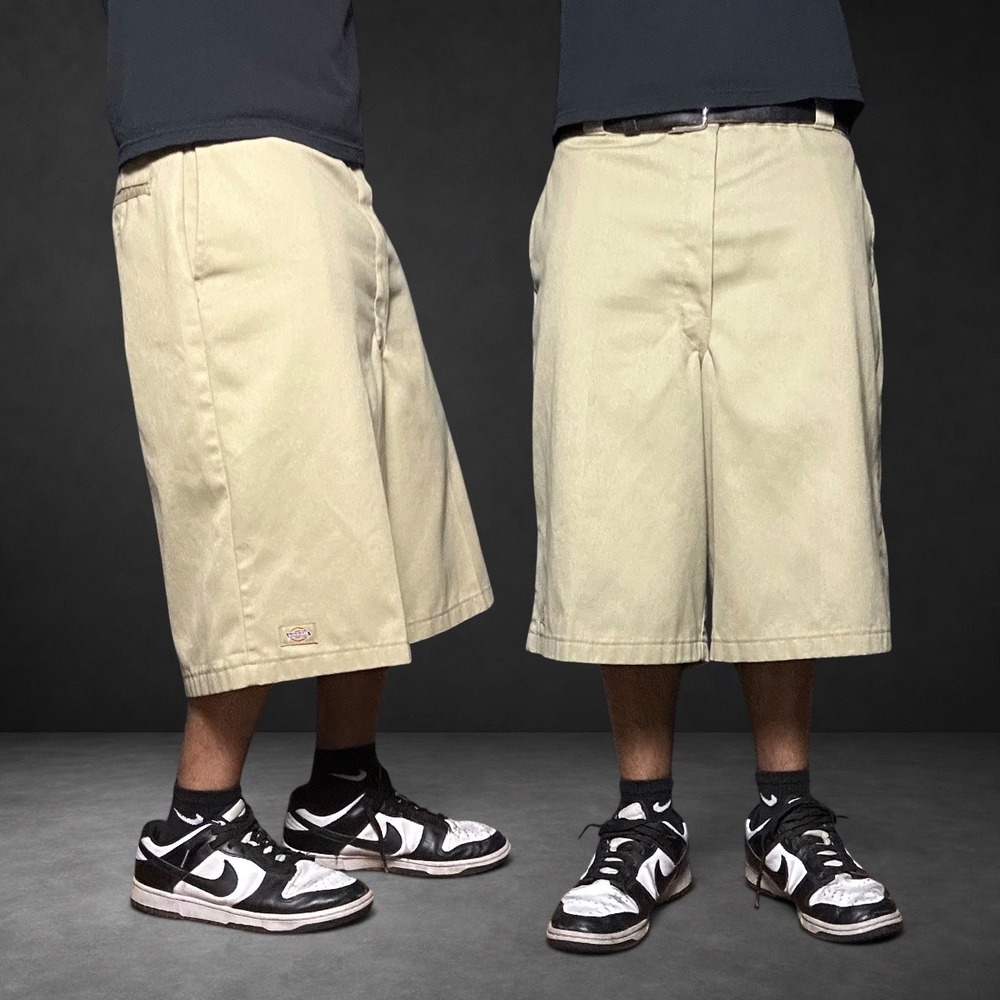 Dickies Loose Fit Khaki Work Shorts Skater Baggy Y2K Retro Size 42